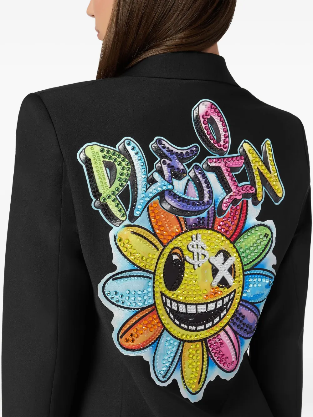 Philipp Plein rhinestone-embellished blazer Zwart