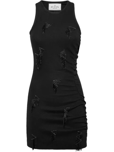 Philipp Plein fringe-detail ribbed mini dress