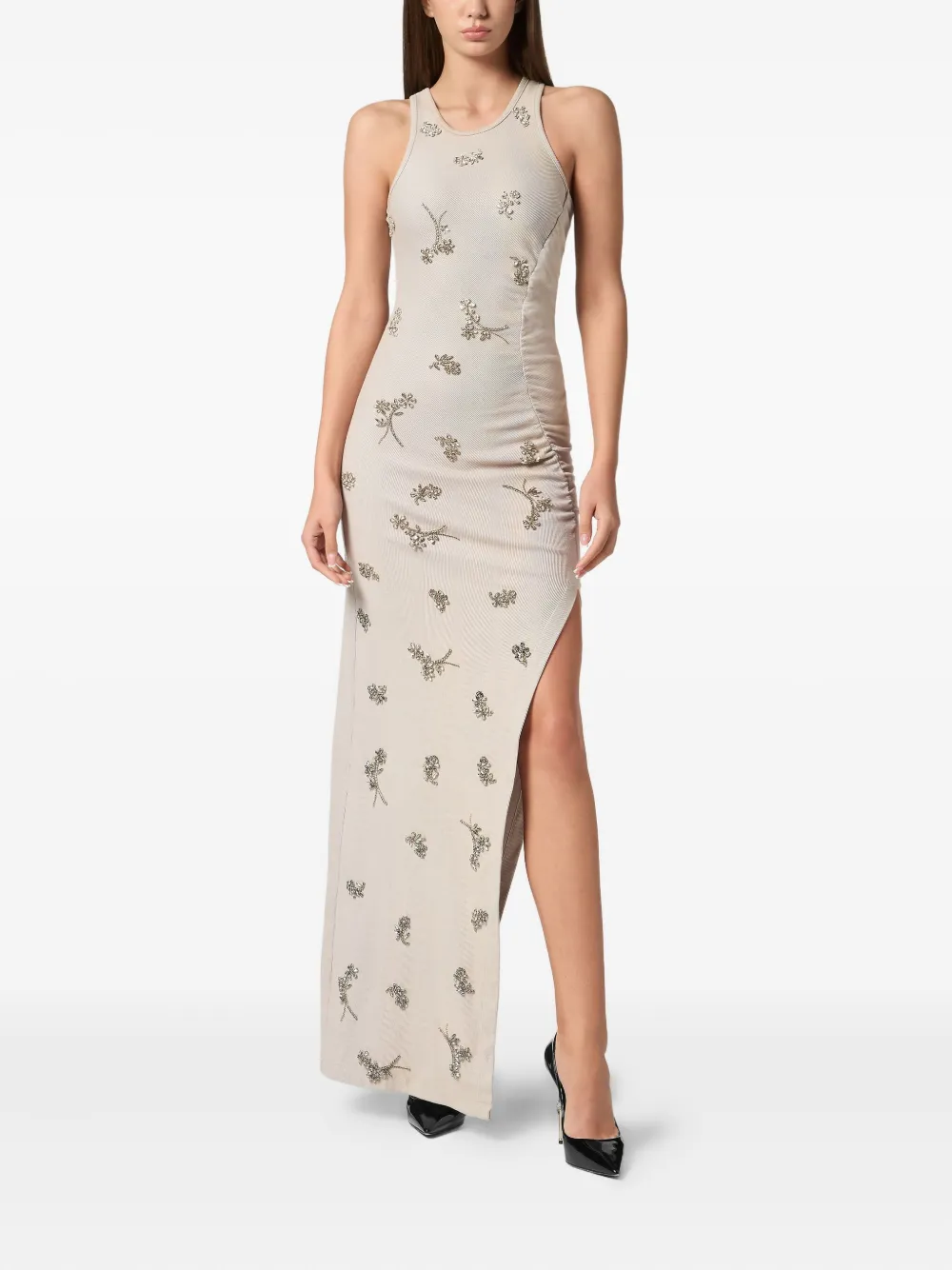 Philipp Plein Jersey midi-jurk - Grijs