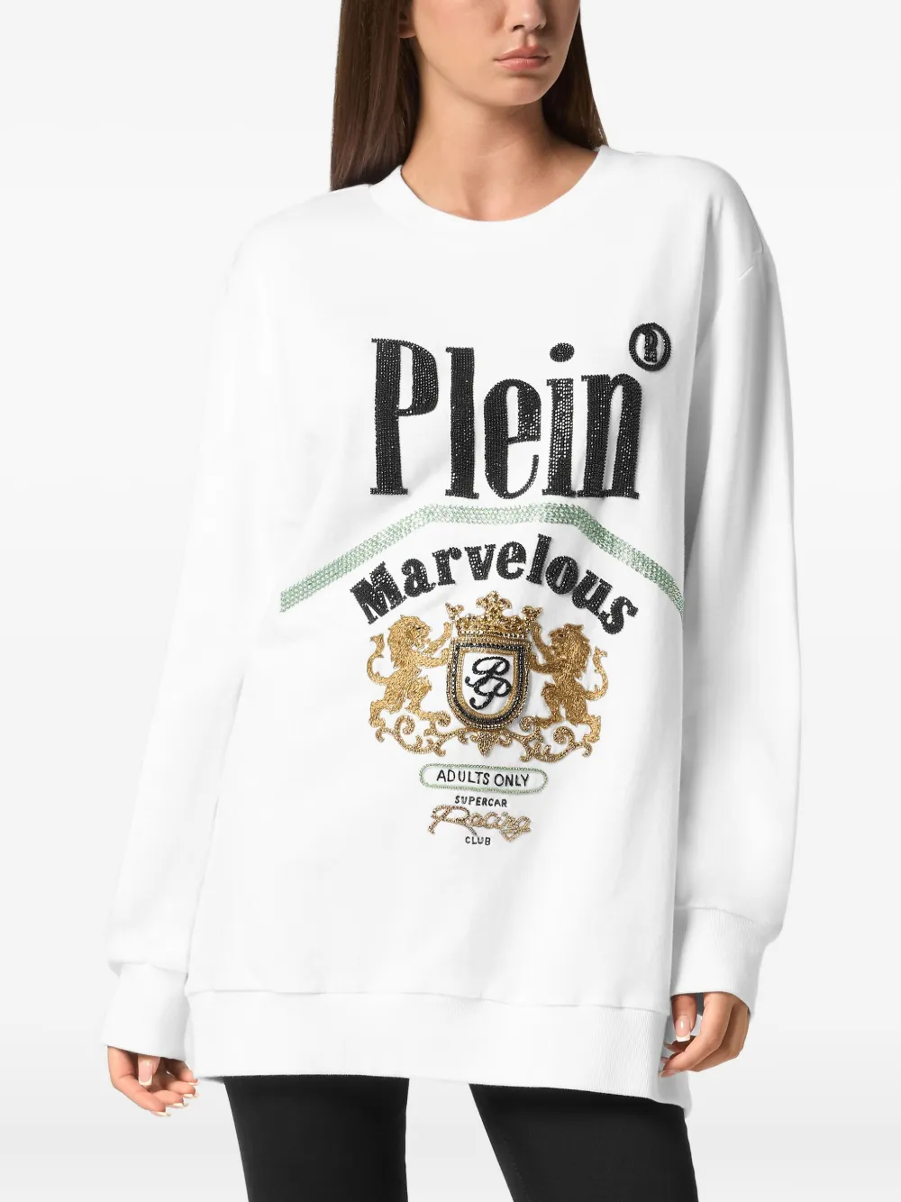 Philipp Plein Sweater verfraaid met logo Wit