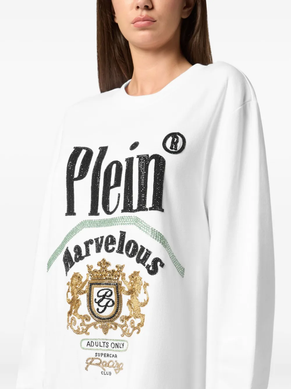 Philipp Plein Sweater verfraaid met logo Wit