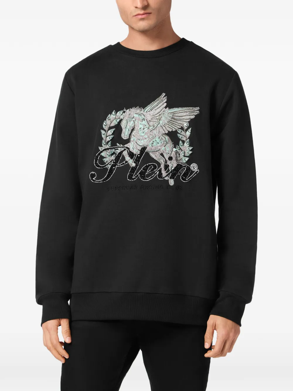 Philipp Plein Sweater met kristallen Zwart