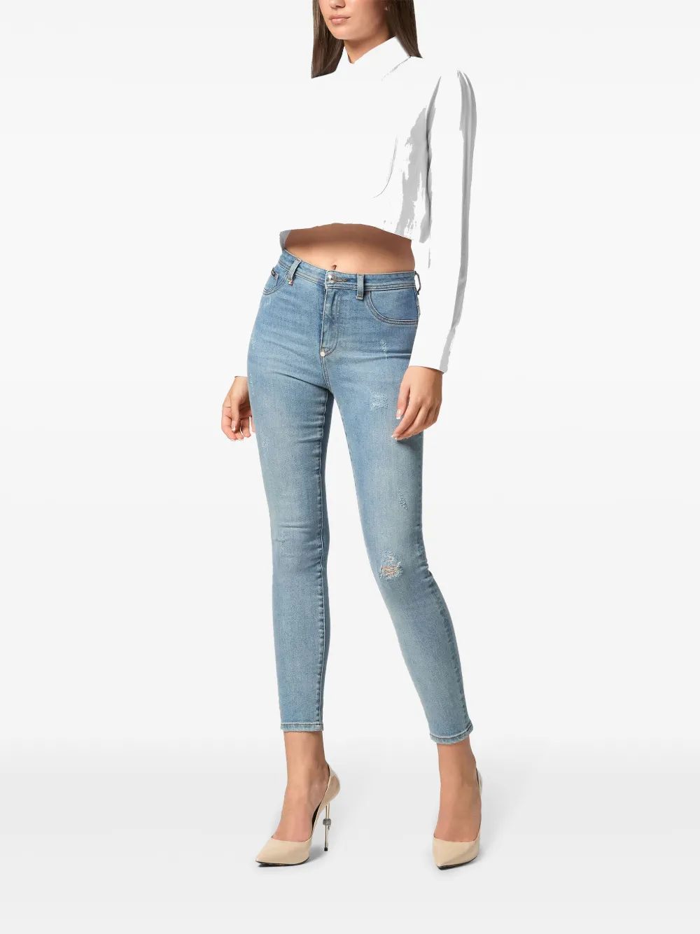 Philipp Plein cropped shirt - Wit