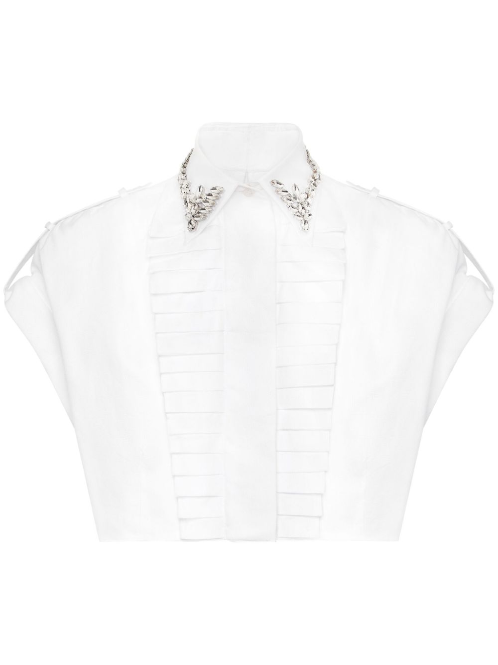 rhinestoned cropped shirt