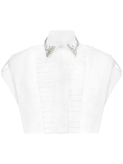 Philipp Plein rhinestoned cropped shirt