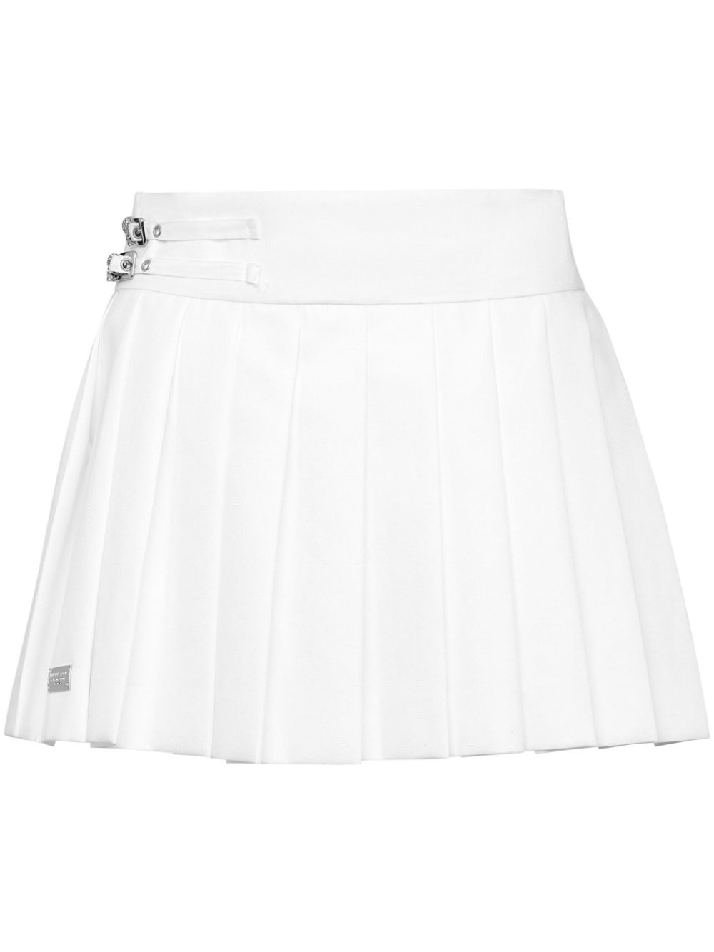 Skull pleated mini skirt