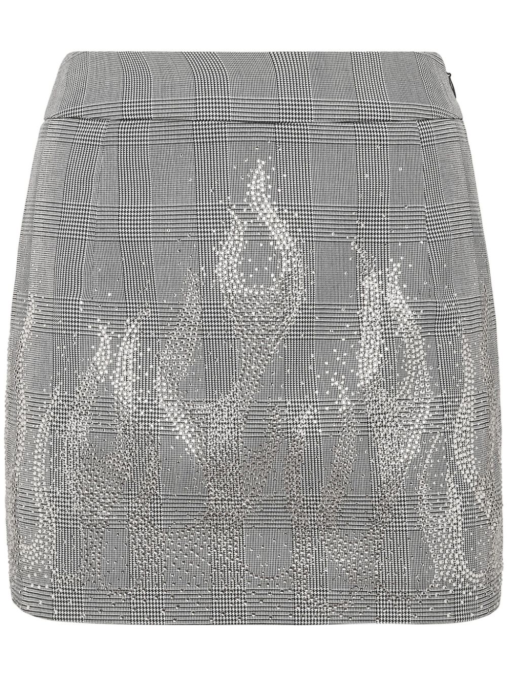 flame-appliqué mini skirt