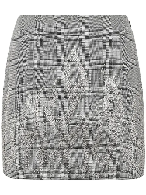 Philipp Plein Mini-rok met vlammenapplicatie