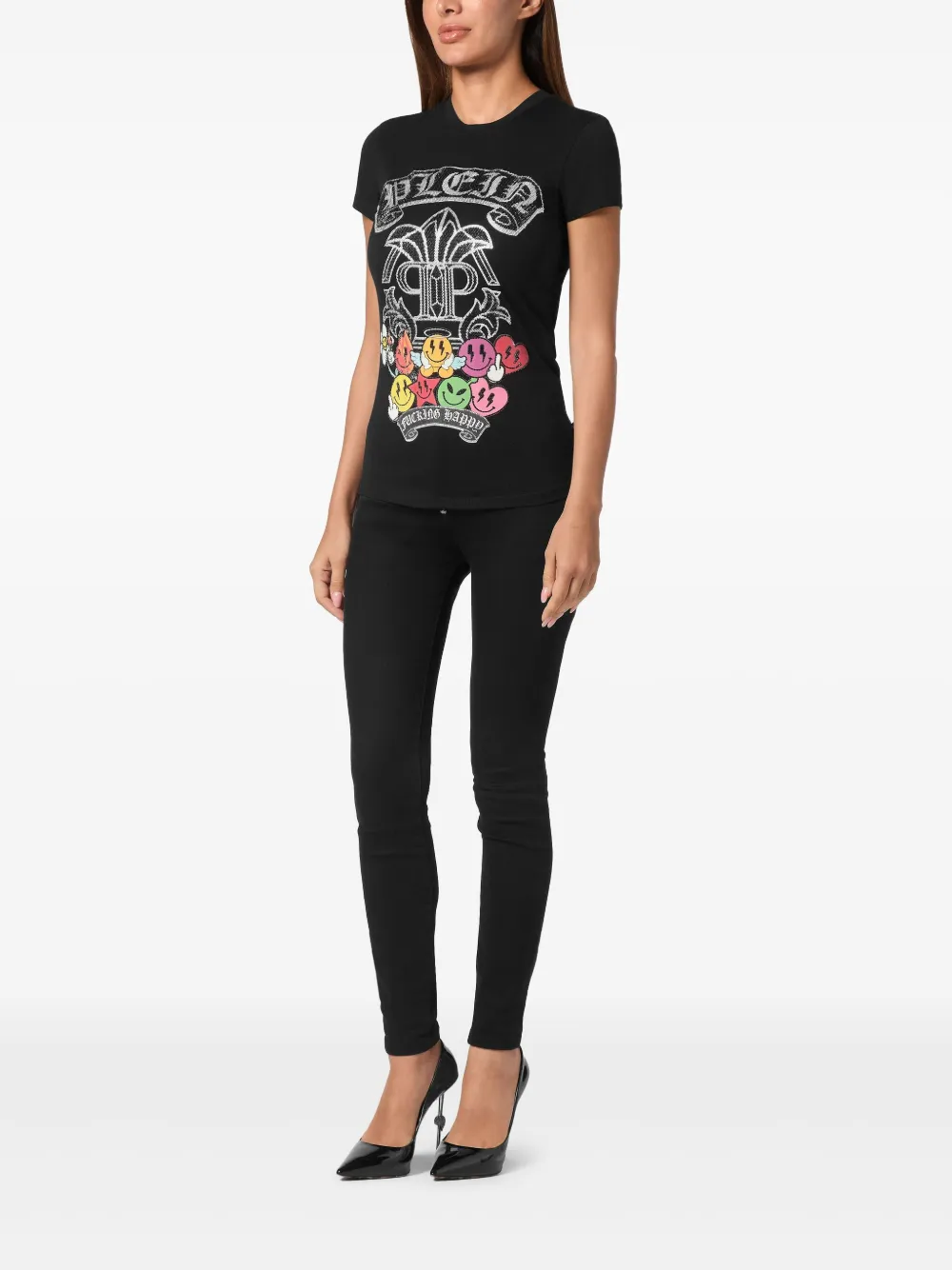 Philipp Plein T-shirt met print - Zwart