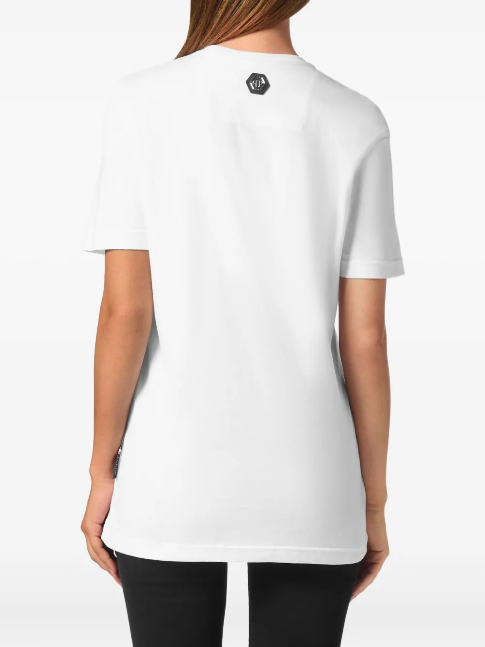 Philipp Plein crystal-embellished flower t-shirt Wit