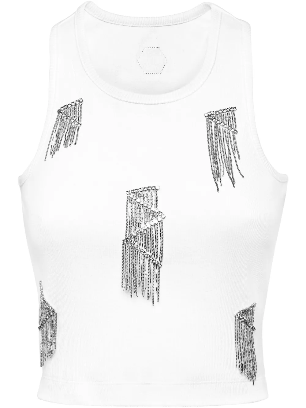 Philipp Plein Tanktop met franje Wit