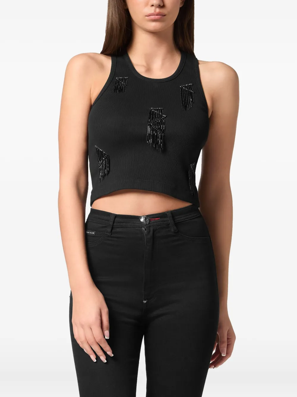 PHILIPP PLEIN FRINGED TANK TOP