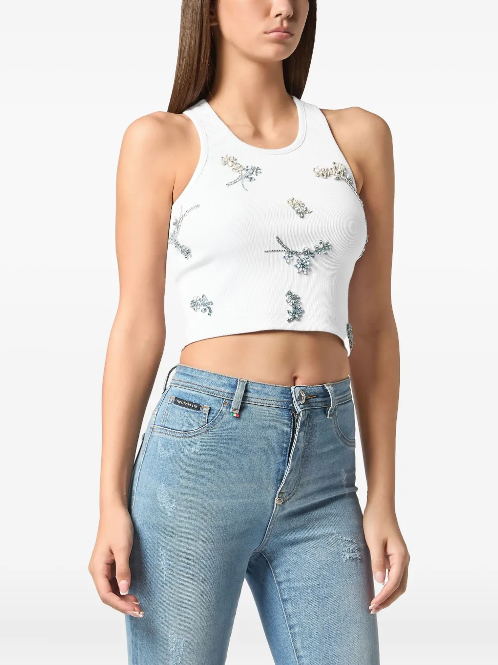 PHILIPP PLEIN FLOWERS TANK TOP