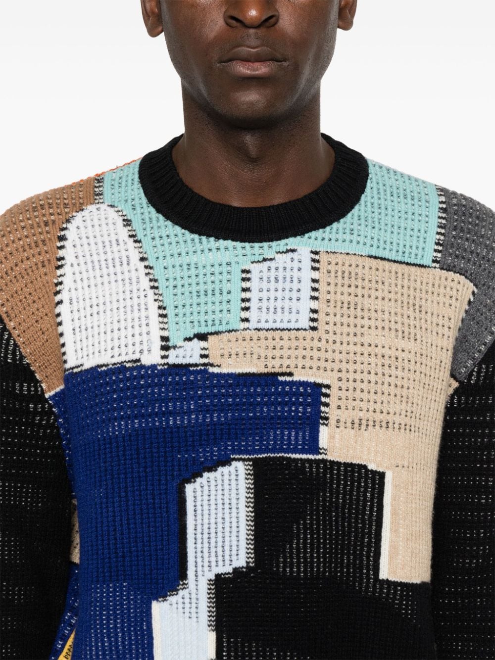 Shop Missoni Wool Crewneck Sweater In 黑色