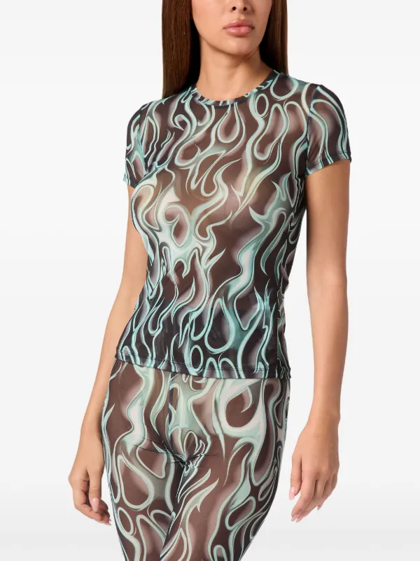 flame t shirt dress Vestido Tipo Camiseta Mini Von Dutch Flame - Negro/Combinado