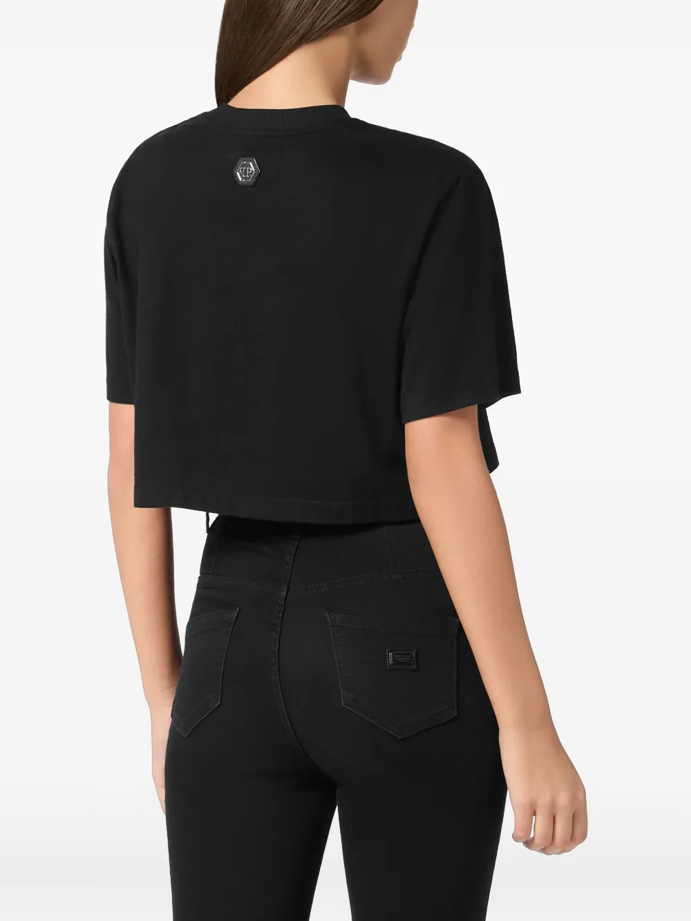 PHILIPP PLEIN CAR CROPPED T-SHIRT 