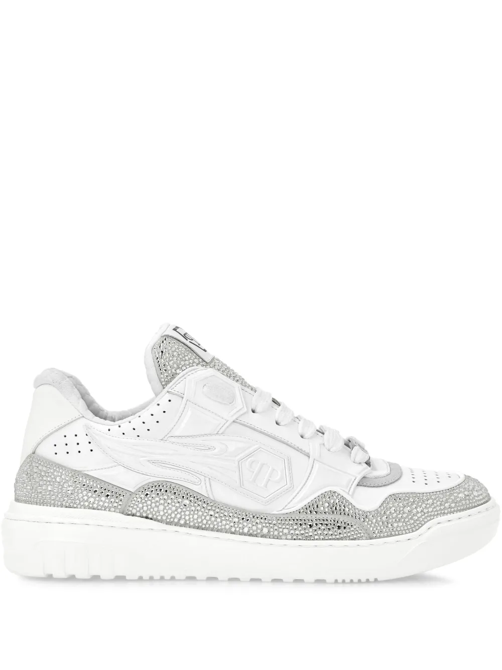 Philipp Plein leather low-top sneakers White