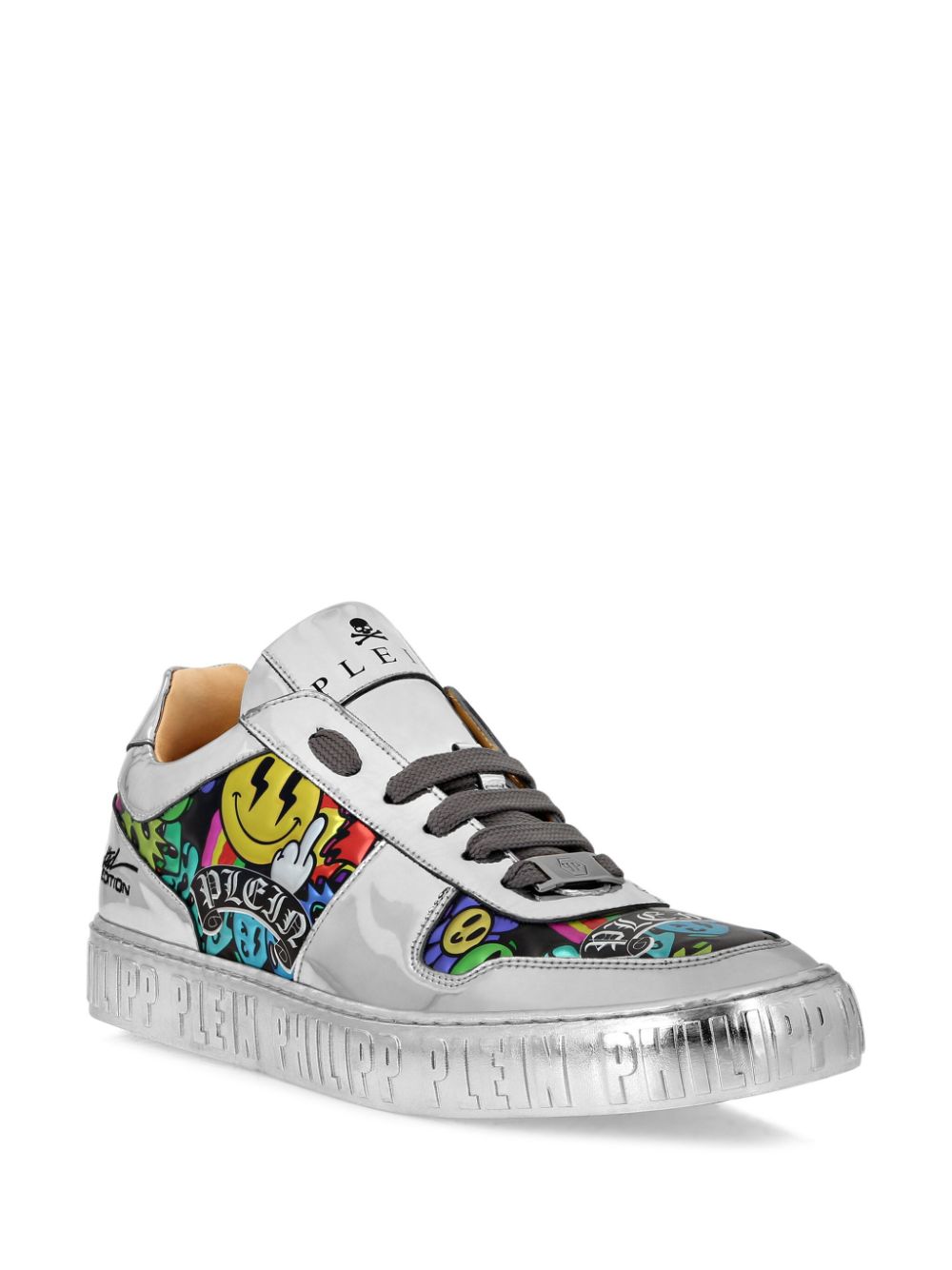 Philipp Plein Leren sneakers met spiegelend effect - Grijs