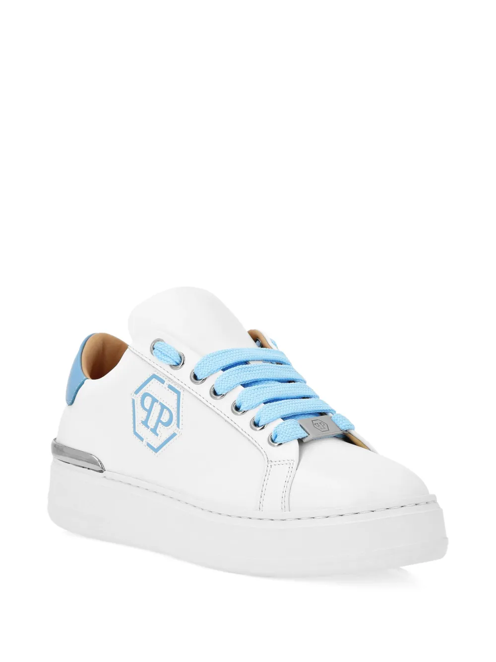 Philipp Plein leather platform sneakers White