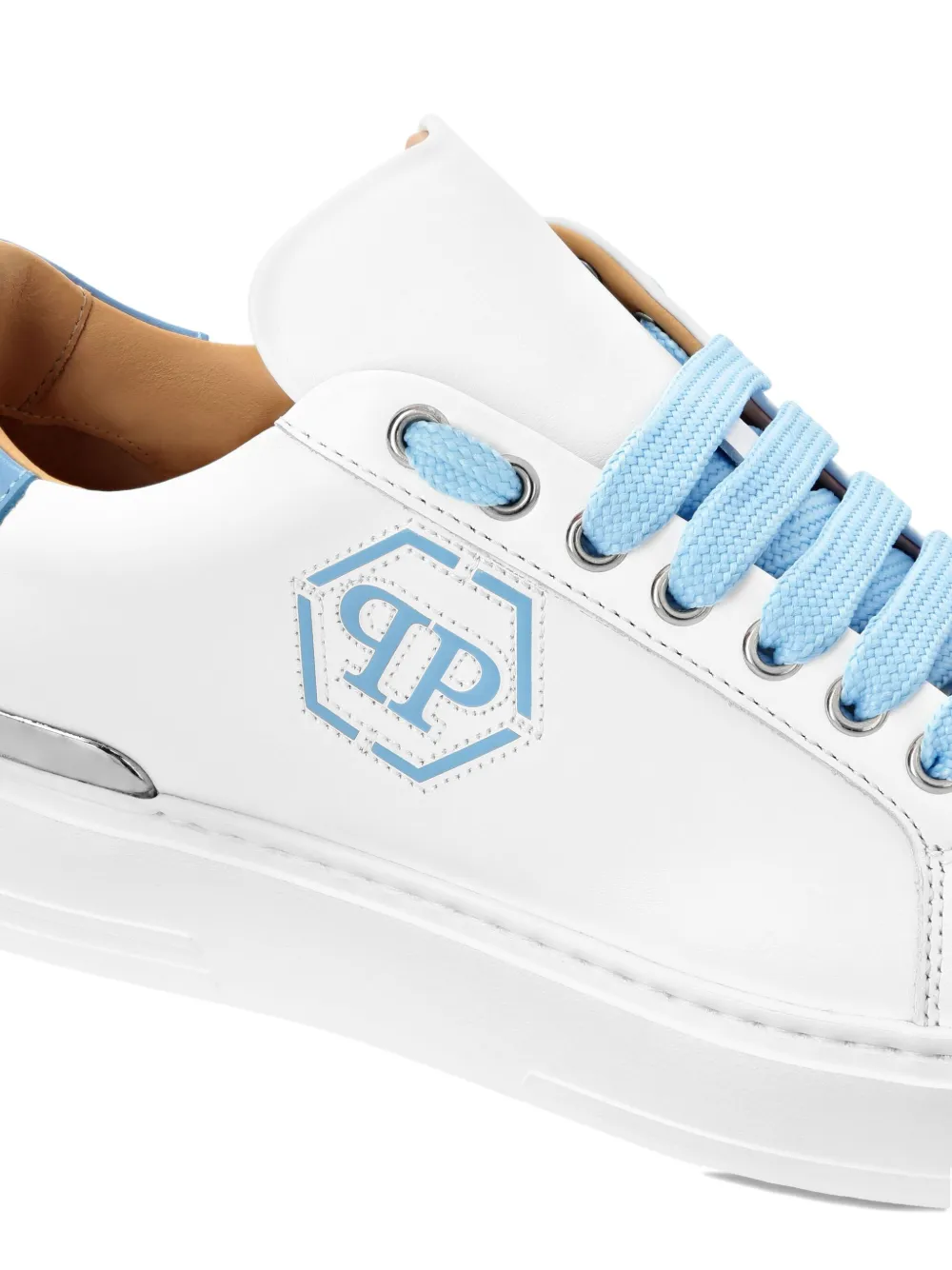 Philipp Plein leather platform sneakers White