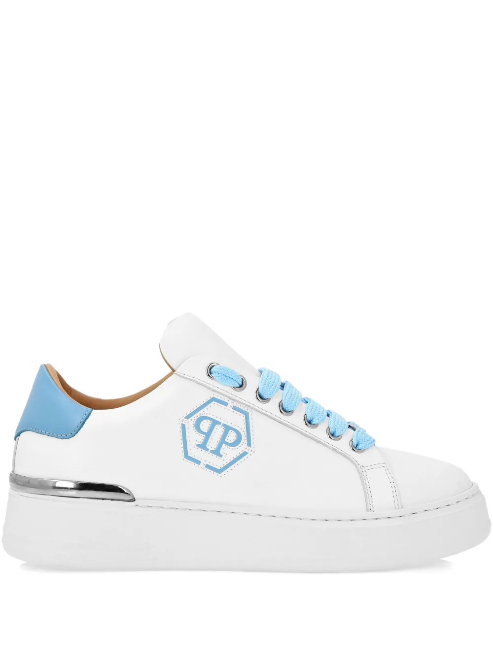 Philipp Plein leather platform sneakers White