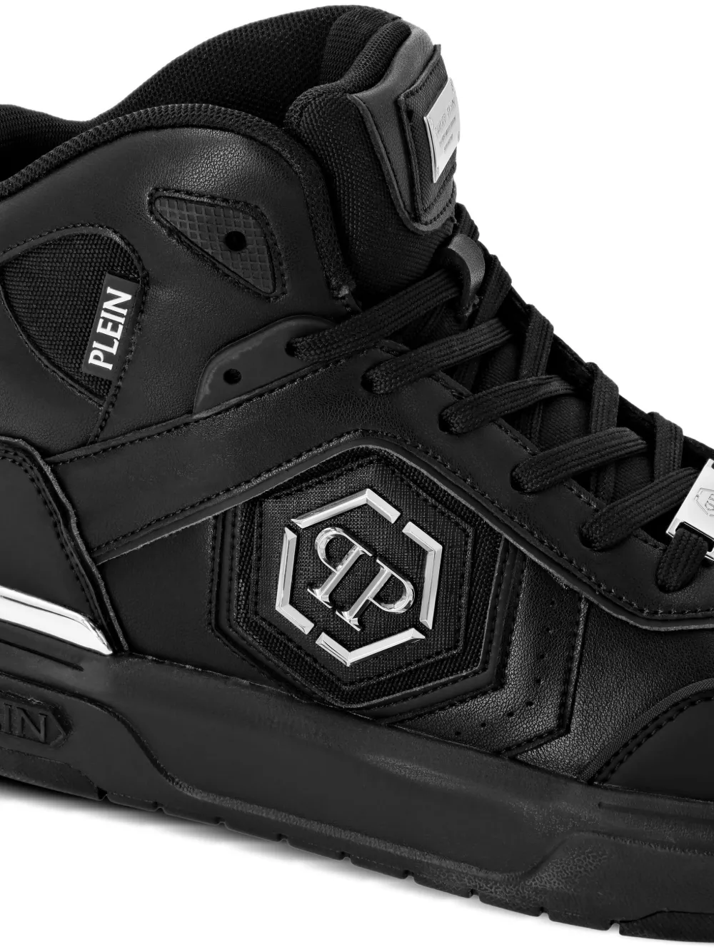 Philipp Plein panelled high-top sneakers - Zwart