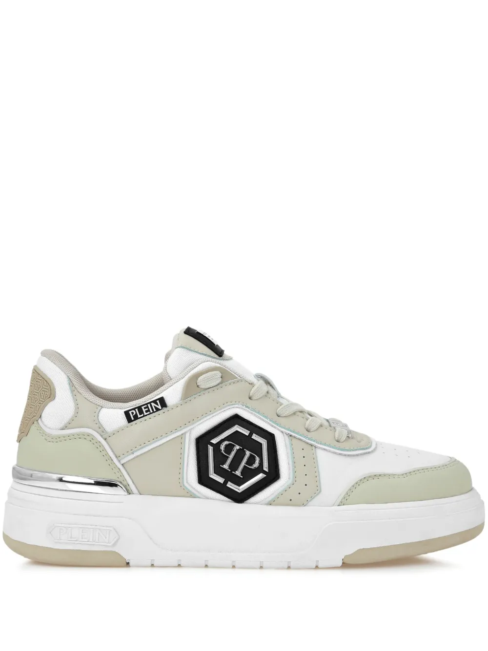 Philipp Plein Sneakers met logoplakkaat Beige