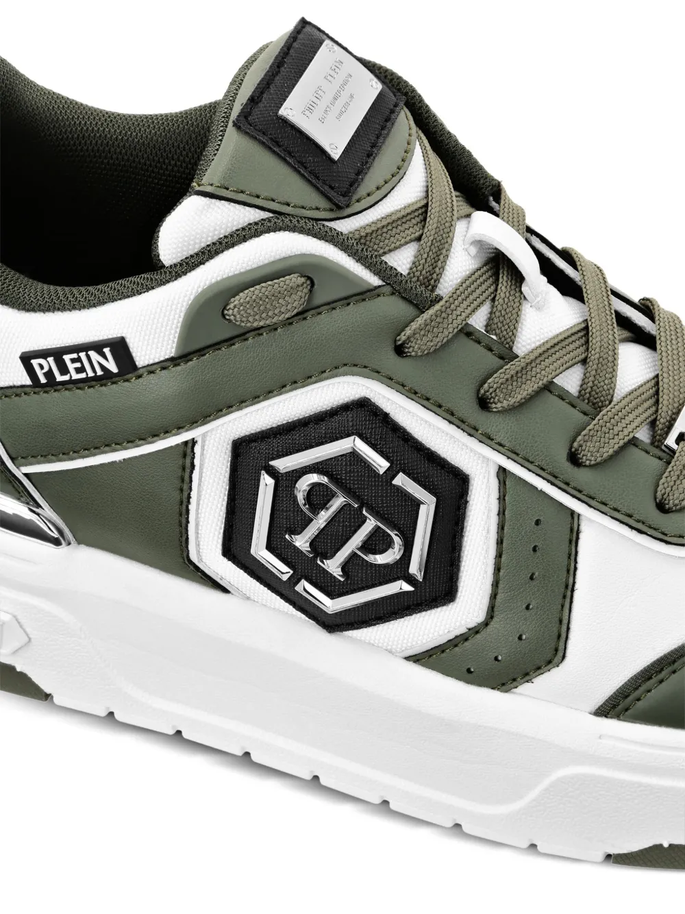 Philipp Plein Predator Mix-material sneakers Green