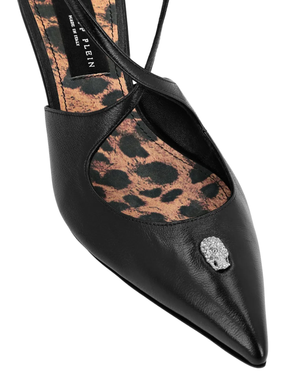 Philipp Plein 55mm Skull strass leather pumps Black