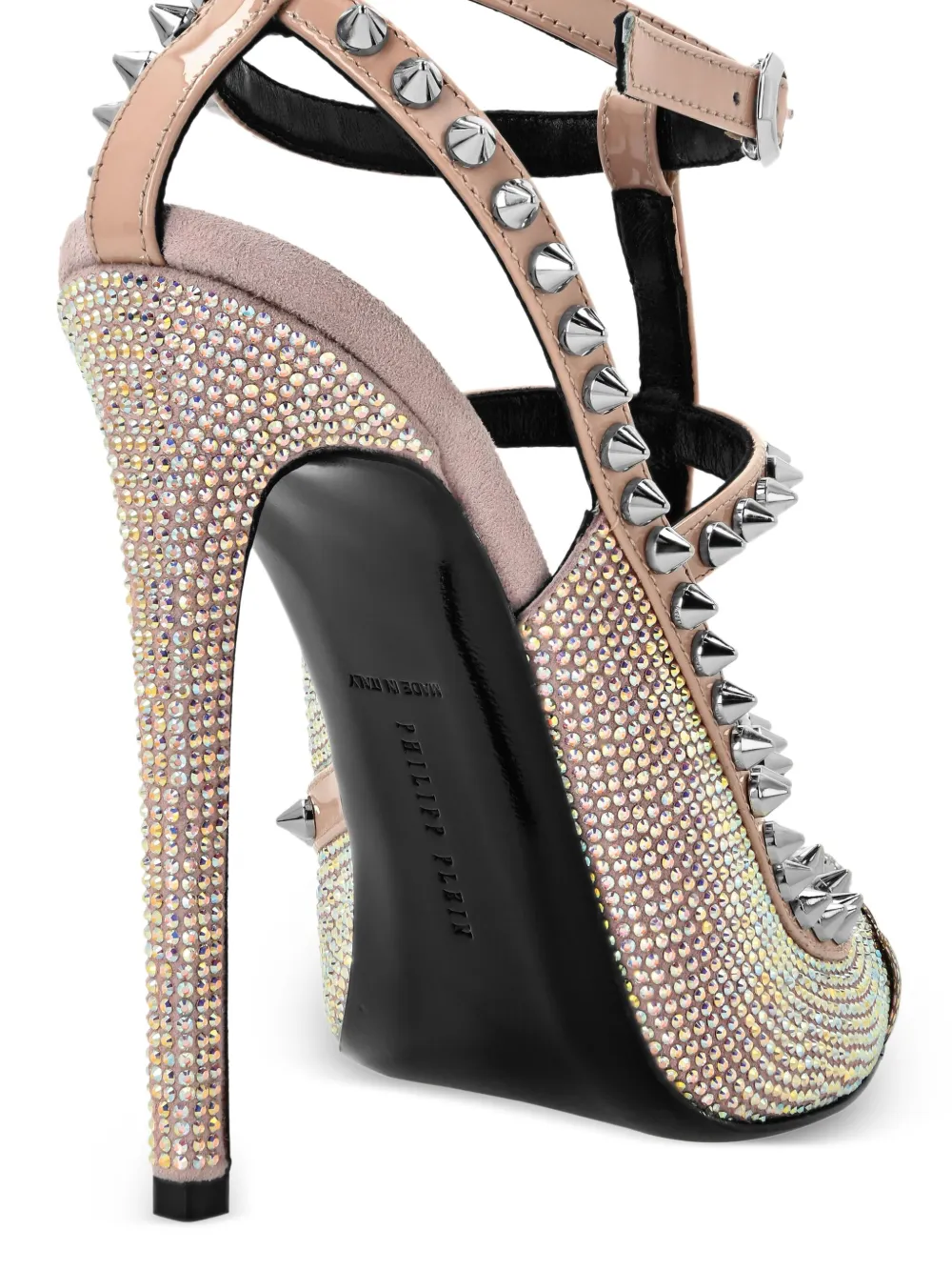 Philipp Plein 120mm skull-embellished leather pumps Neutrals
