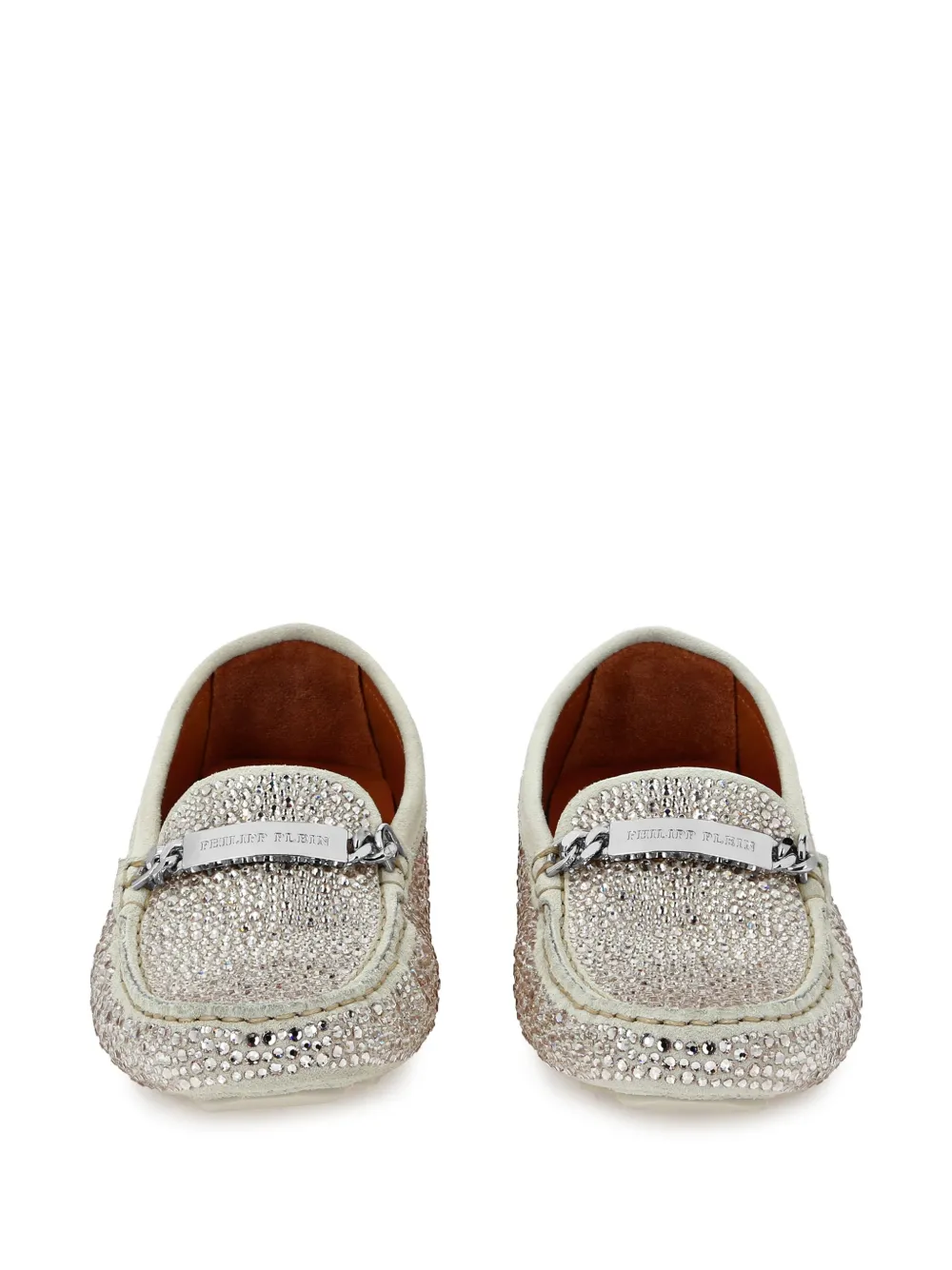 Philipp Plein rhinestone-embellished loafers Neutrals