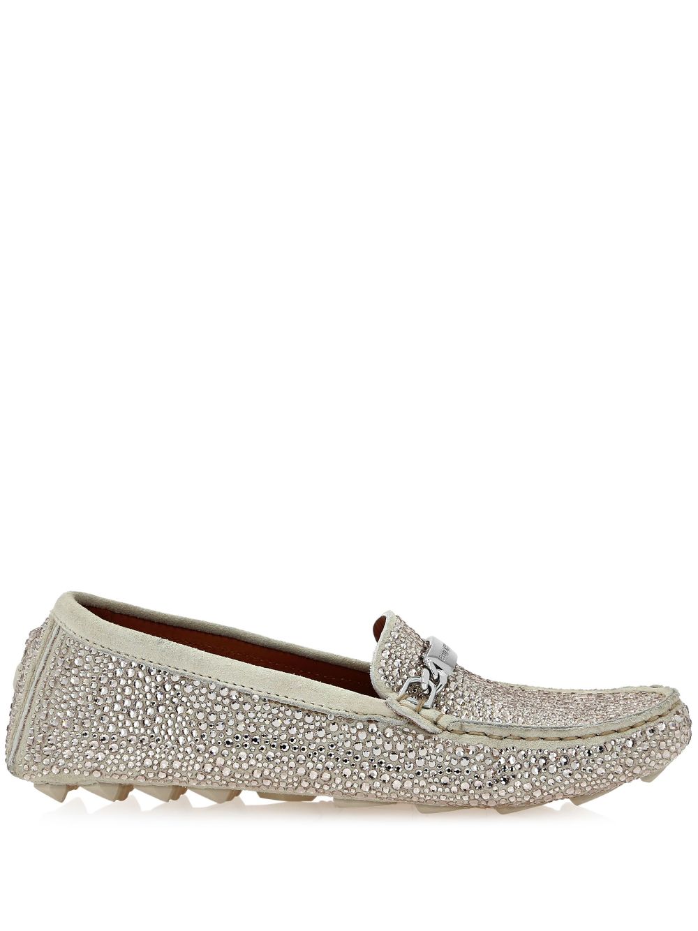 Philipp Plein rhinestone-embellished loafers - Neutrals