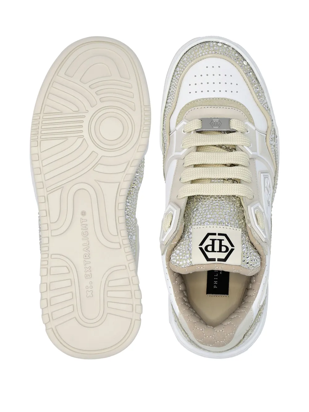 Philipp Plein Strass Hexagon sneakers Beige