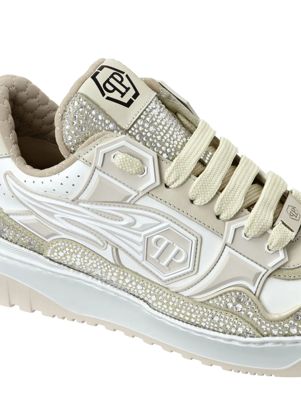 Philipp Plein Strass Hexagon sneakers Beige