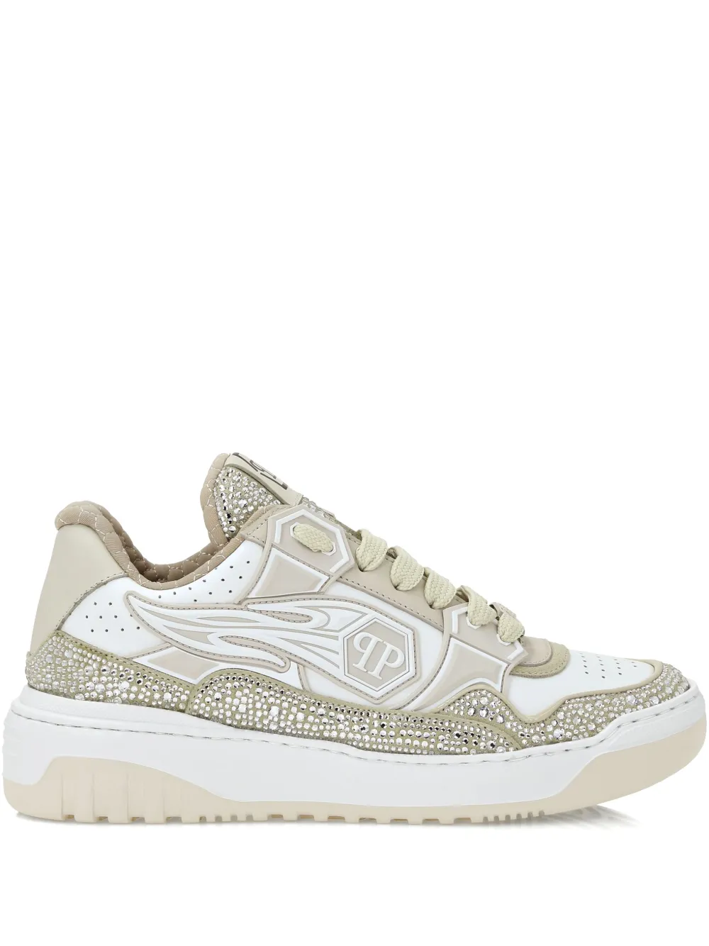 Philipp Plein Strass Hexagon sneakers Beige