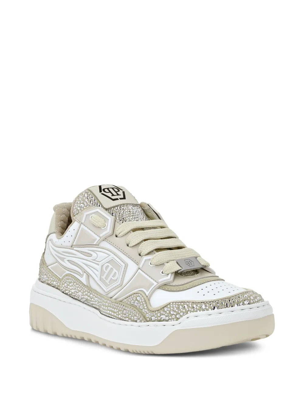 Philipp Plein Strass Hexagon sneakers Beige