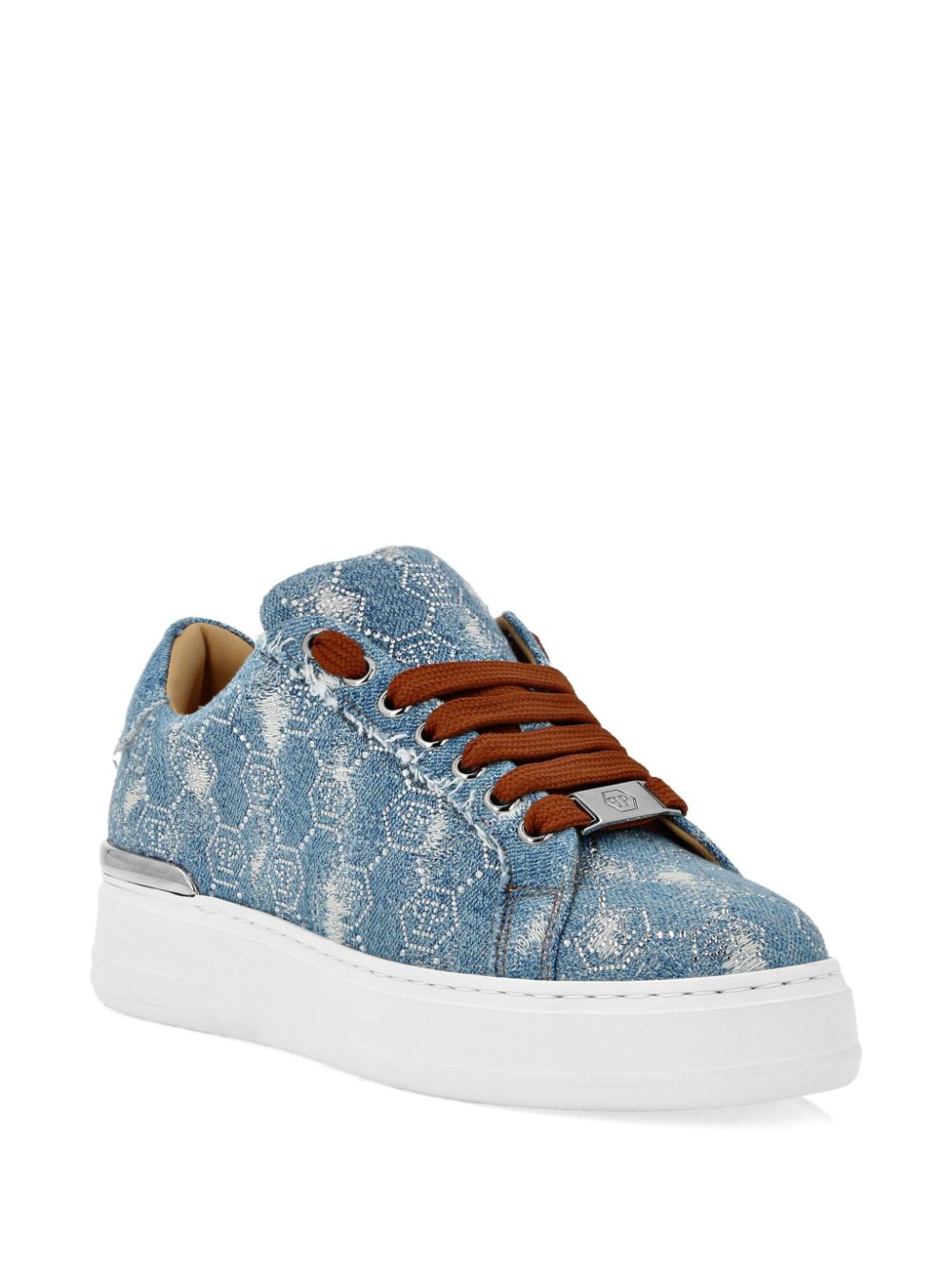 Philipp Plein Monogram Strass sneakers - Blauw