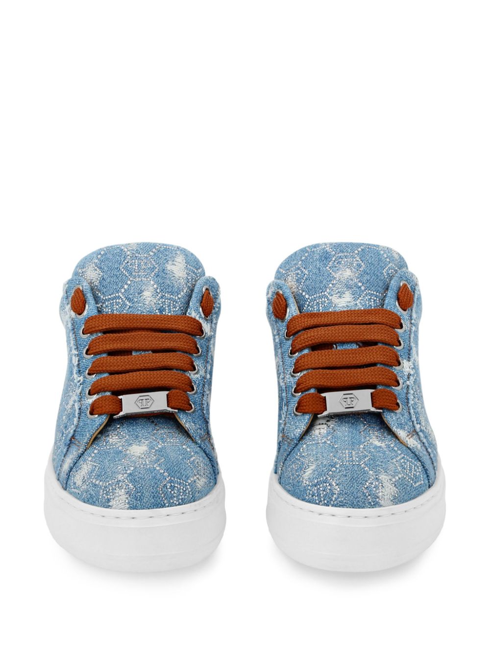 Philipp Plein Monogram Strass sneakers Blauw