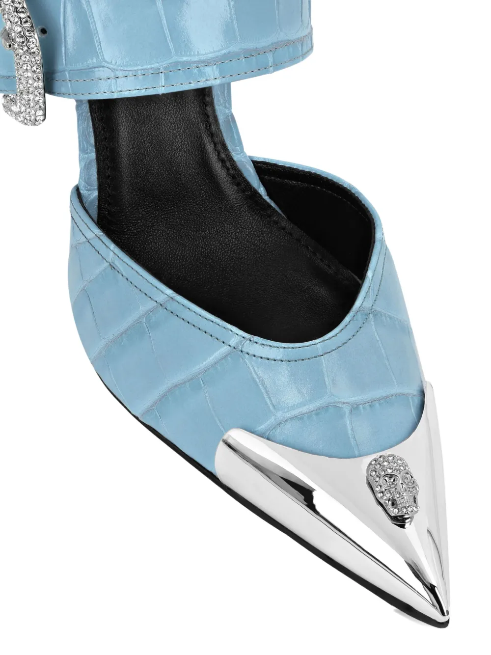 Philipp Plein Pumps met krokodillen-reliëf Blauw