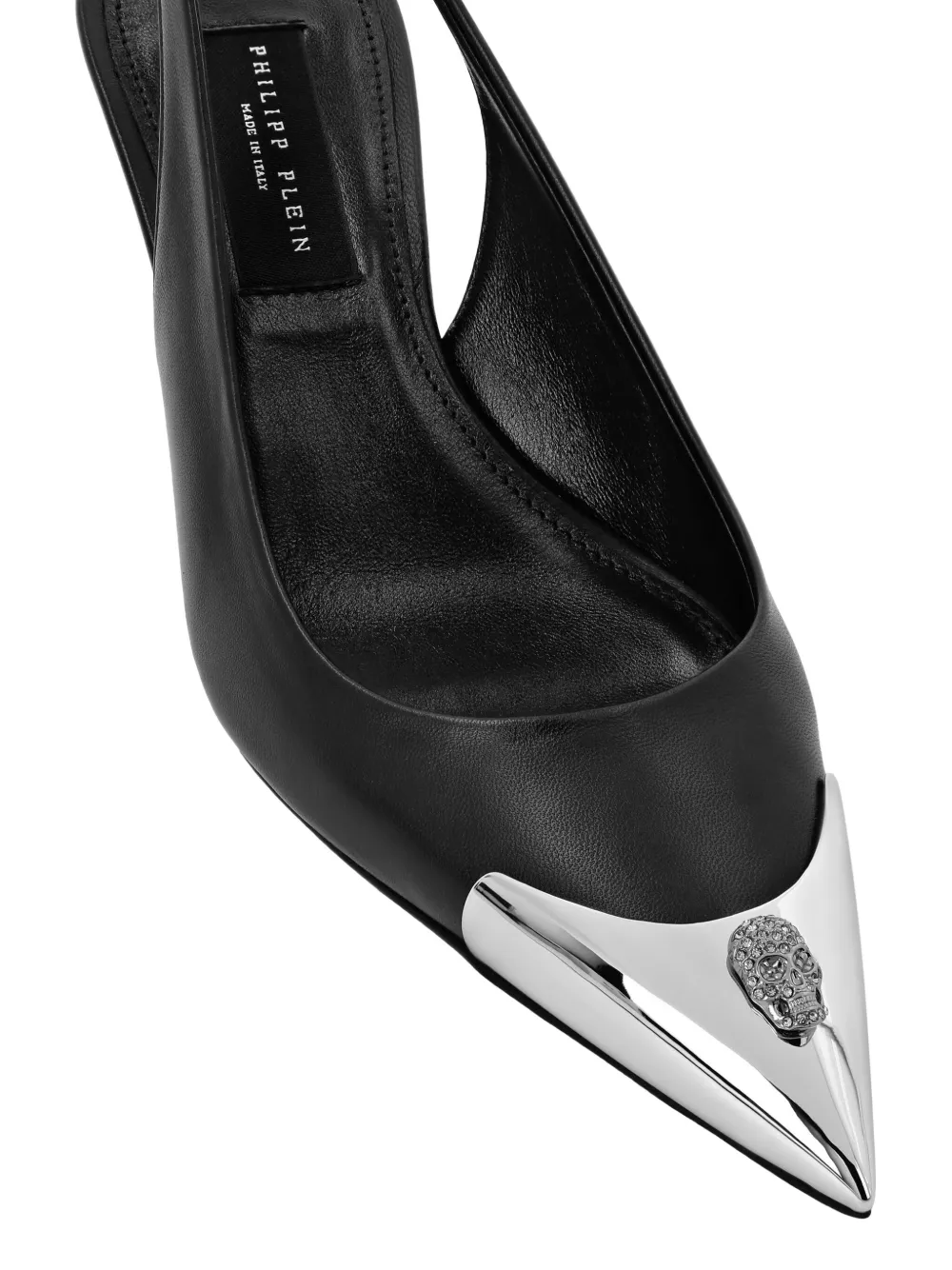 Philipp Plein Skull Strass slingback pumps Zwart