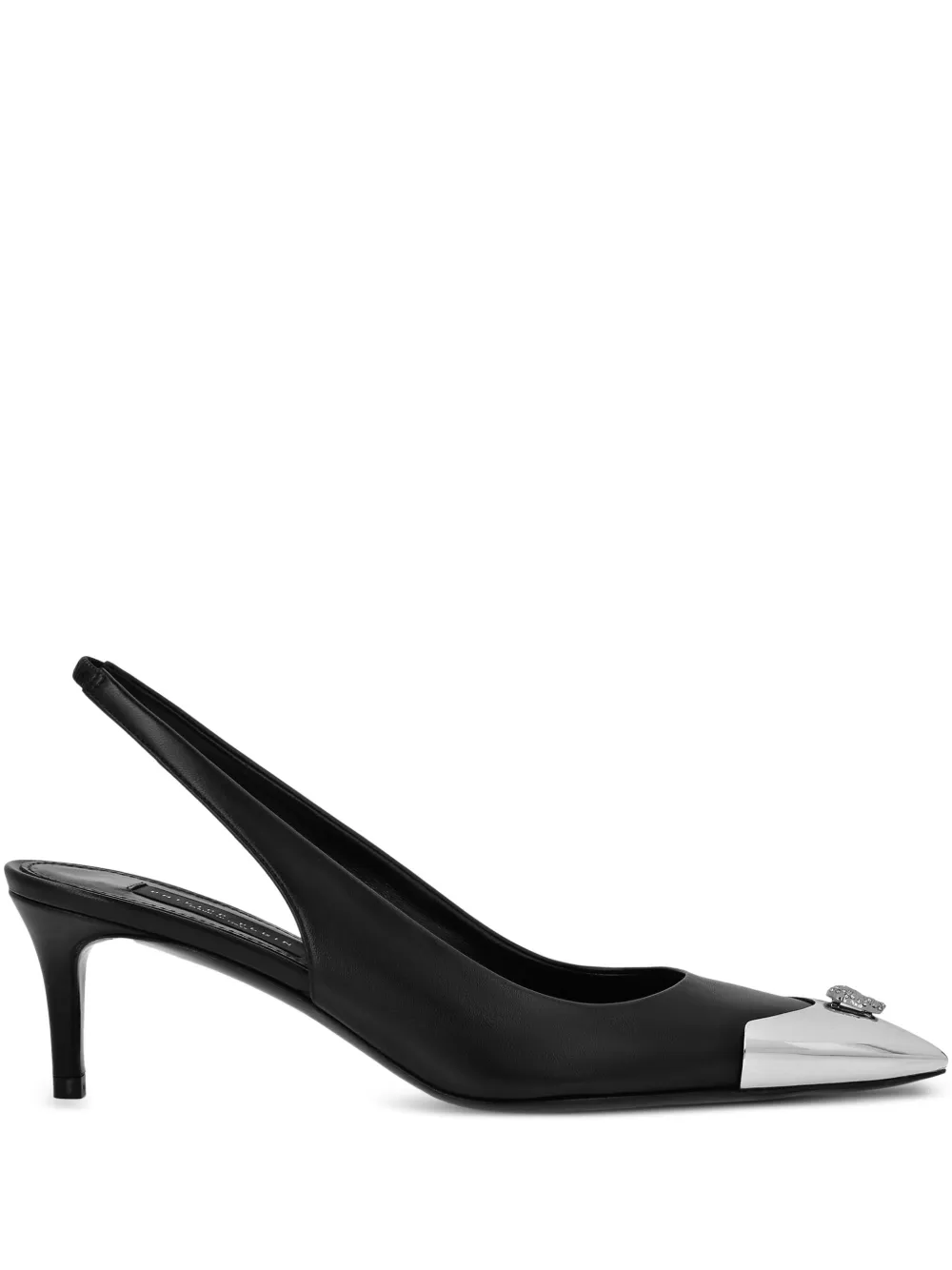 Philipp Plein Skull Strass slingback pumps Zwart