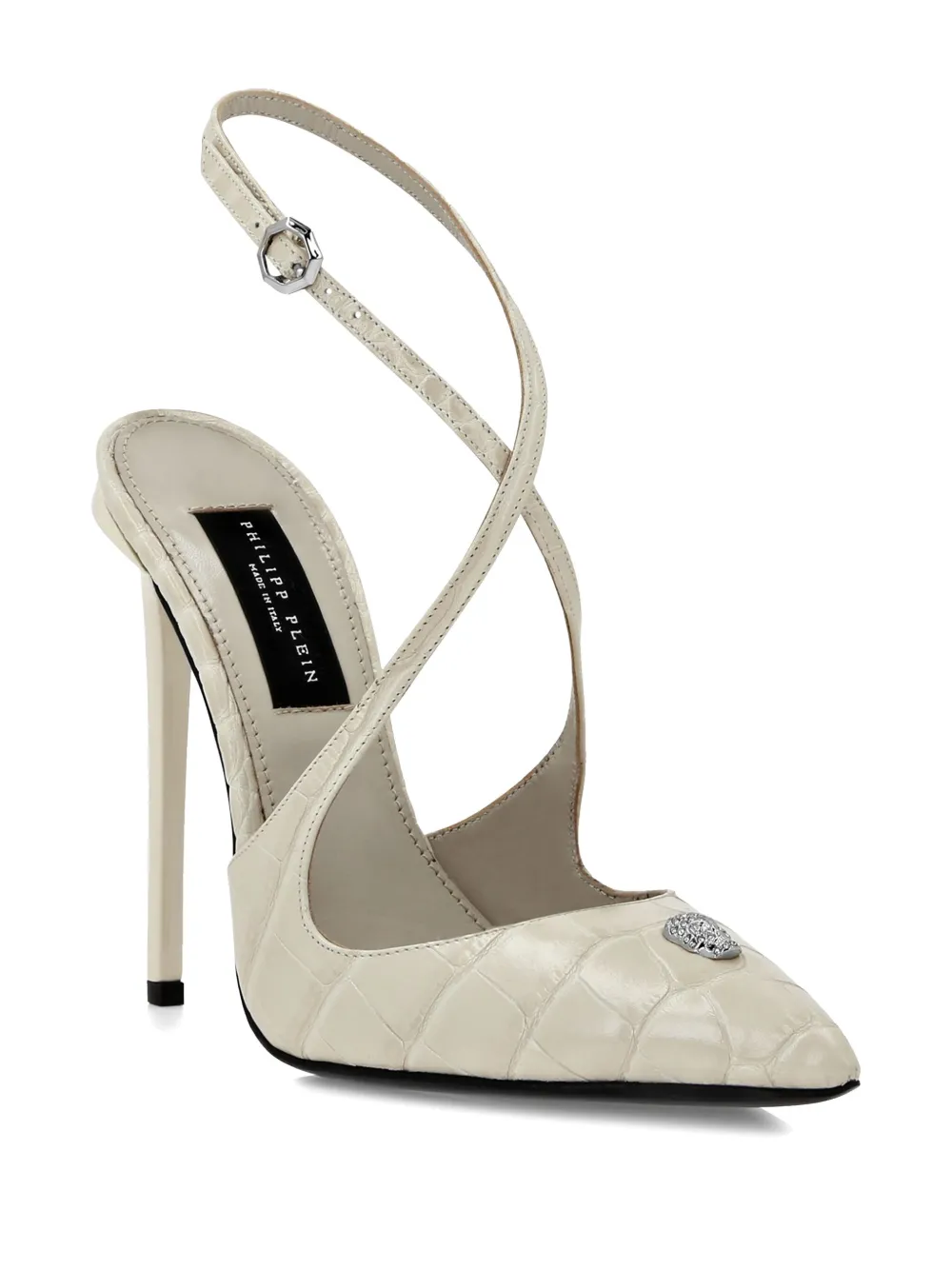 Philipp Plein Crossing pumps met krokodillenprint Beige