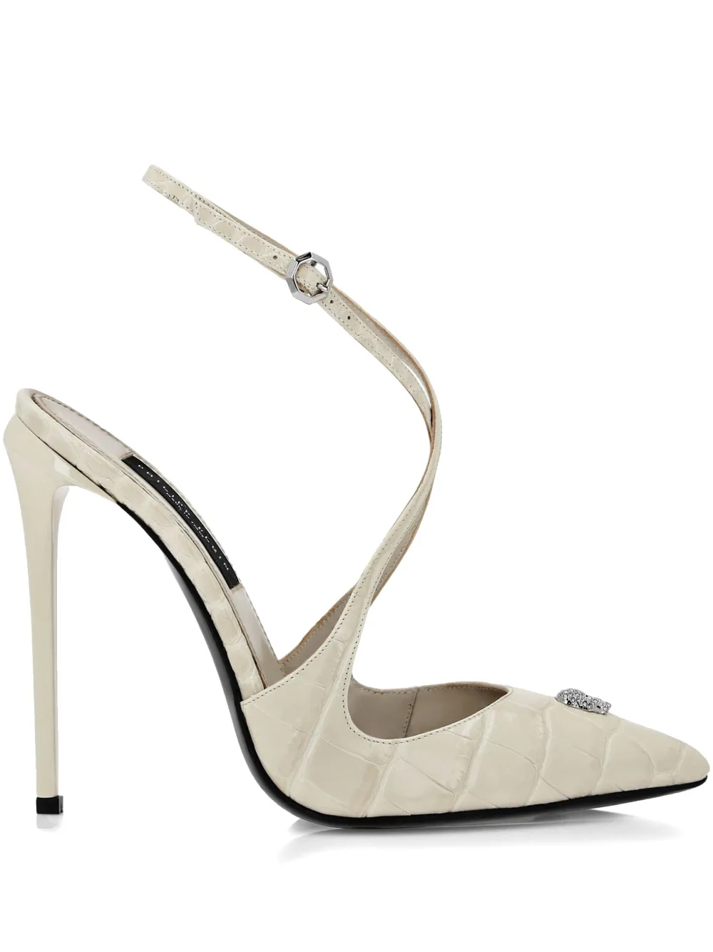 Philipp Plein Crossing pumps met krokodillenprint Beige