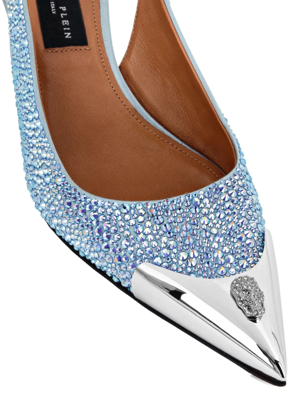 Philipp Plein 55 mm slingback pumps verfraaid met kristallen Blauw
