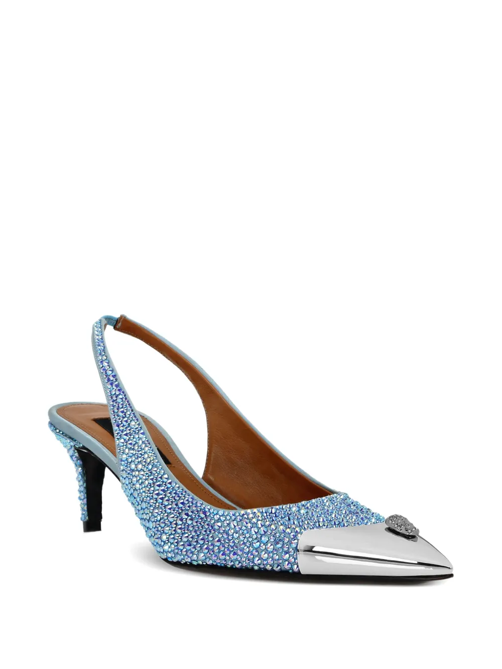 Philipp Plein 55 mm slingback pumps verfraaid met kristallen Blauw