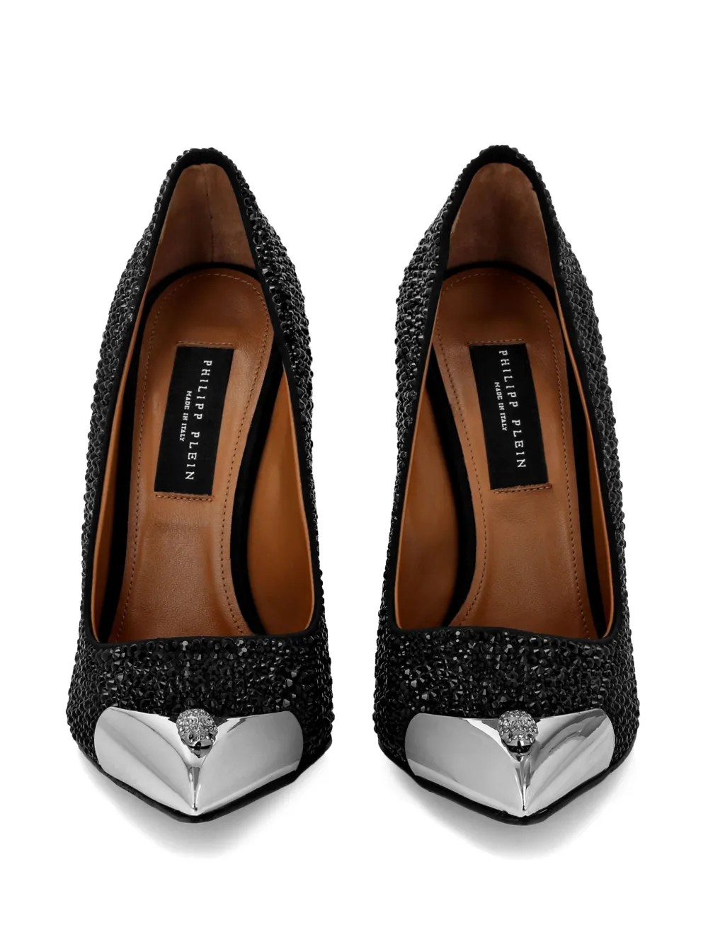 Philipp Plein Mix pumps met stras Zwart