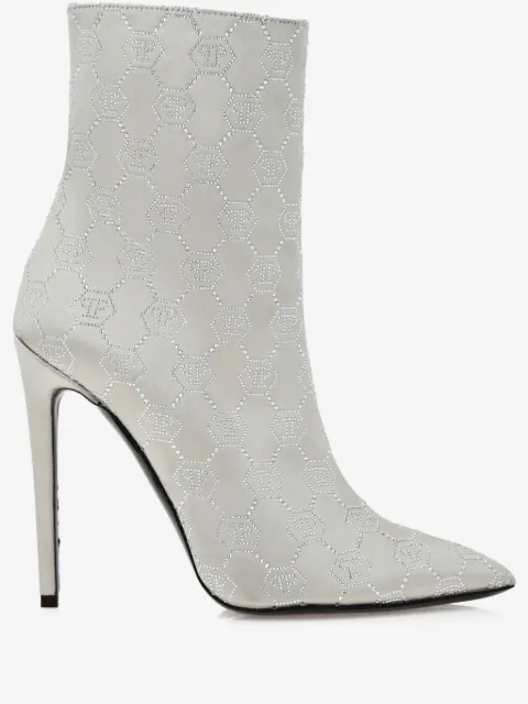 Philipp Plein 120mm Monogram Satin boots
