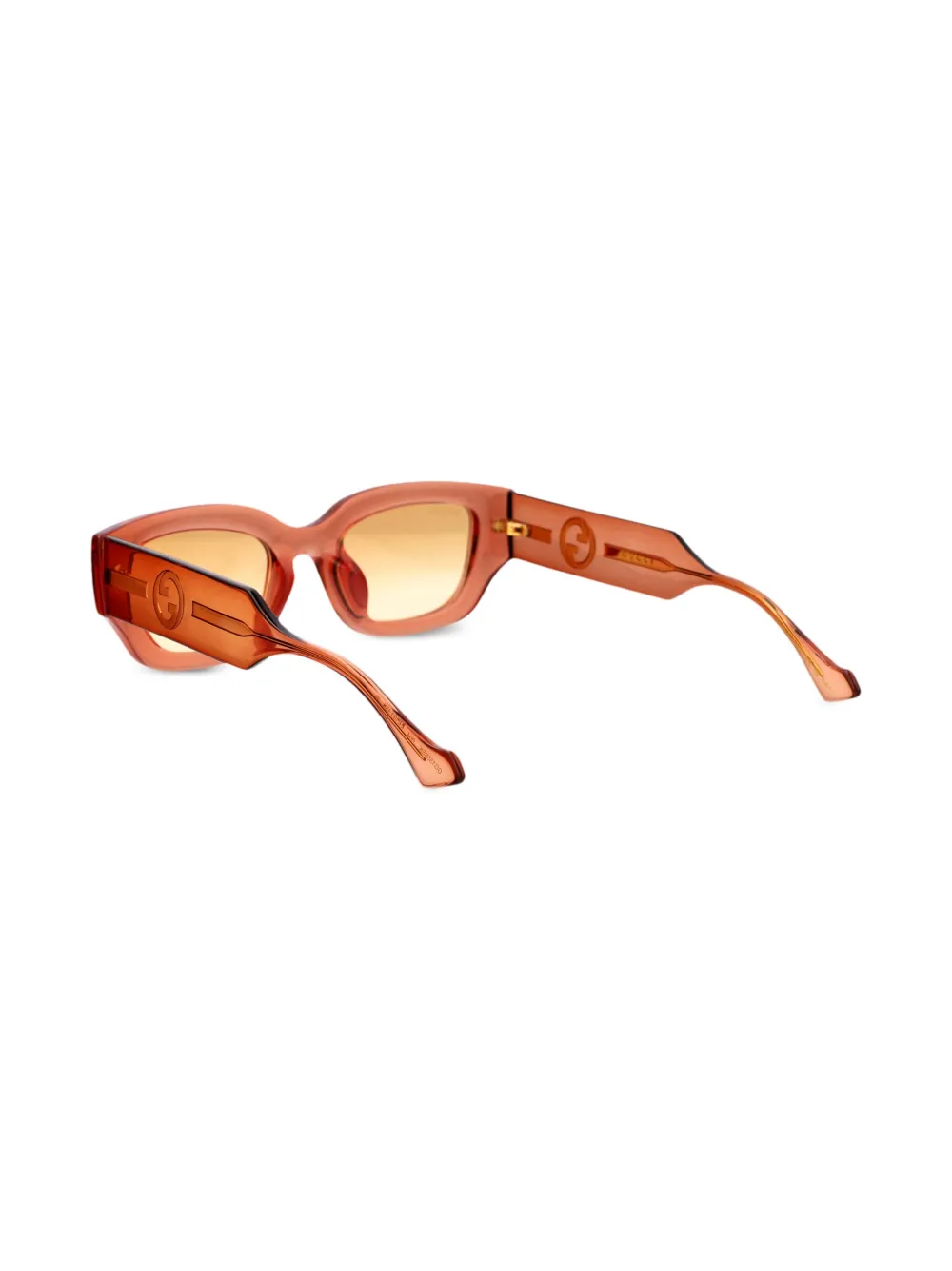 Gucci Eyewear Zonnebril met rechthoekig montuur Bruin