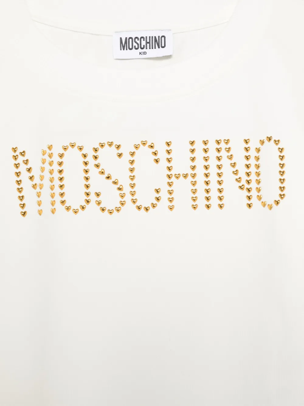 Moschino Kids T-shirt met logo van studs Wit