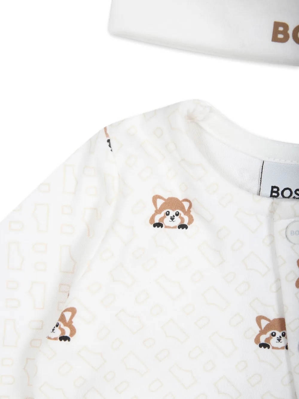 BOSS Kidswear Pyjama met dierenprint Beige